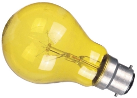 This is a 15W 22mm Ba22d/BC Standard GLS bulb that produces a Yellow light which can be used in domestic and commercial applications