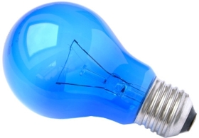 This is a 15W 26-27mm ES/E27 Standard GLS bulb that produces a Blue light which can be used in domestic and commercial applications