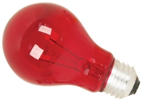 This is a 25W 26-27mm ES/E27 Standard GLS bulb that produces a Red light which can be used in domestic and commercial applications