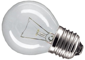 This is a 40 W 26-27mm ES/E27 Golfball bulb that produces a Clear light which can be used in domestic and commercial applications