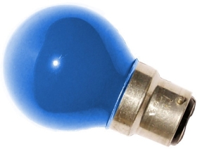 This is a 15W 22mm Ba22d/BC Golfball bulb that produces a Blue light which can be used in domestic and commercial applications