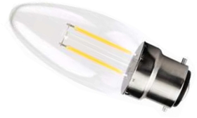 This is a 2 W 22mm Ba22d/BC Candle bulb that produces a Very Warm White (827) light which can be used in domestic and commercial applications