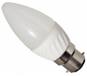 This is a 4W Candle bulb that produces a Warm White (830) light which can be used in domestic and commercial applications