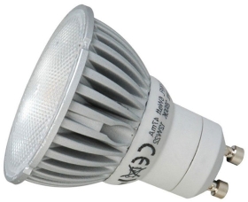 This is a 6 W GU10 Reflector/Spotlight bulb that produces a Warm White (830) light which can be used in domestic and commercial applications