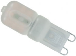 This is a 2.5 W G9 (9mm Apart) Capsule bulb that produces a Daylight (860/865) light which can be used in domestic and commercial applications