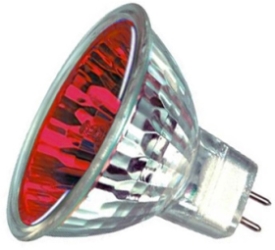 This is a 50W GX5.3/GU5.3 Reflector/Spotlight bulb that produces a Red light which can be used in domestic and commercial applications