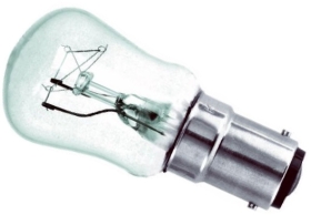 This is a 15W 15mm Ba15d/SBC Pygmy bulb that produces a Clear light which can be used in domestic and commercial applications