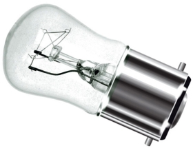 This is a 25W 22mm Ba22d/BC Pygmy bulb that produces a Clear light which can be used in domestic and commercial applications