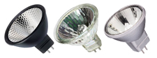 White, Black and Silver backed MR16 Light Bulbs