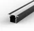 1 Metre Deep Recessed Black LED Profile P18 (15.85mm x 15.4mm) C/W Opal Cover