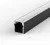 1 Metre Deep Recessed Black LED Profile P5 (15mm x 15mm) C/W Opal Cover