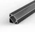 1 Metre Surface/Recessed Corner Black LED Profile P3 (17mm x 17mm) C/W Clear Cover