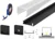 (15mm x 4mm) 1 Metre Surface Black Low-Profile LED Profile P4-3 C/W Clips, End Caps &amp; Clear Cove