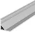 (16mm x 16mm) 2 Metre Corner Aluminium LED Profile P3-2 Silver