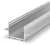 2 Metre Architectural Silver Anodized LED Profile (47.4mm x 25mm) P22-2 for Plasterboard