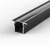 2 Metre Deep Recessed Black LED Profile P18 (15.85mm x 15.4mm) C/W Clear Cover