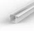2 Metre Deep Recessed White LED Profile P18 (15.85mm x 15.4mm) C/W Clear Cover