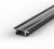2 Metre Recessed Black LED Profile P6 (15mm x 7.65mm) C/W Clear Cover