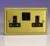 Classic 2-Gang 13A Double Pole Switched Socket (Georgian Brass/Black)