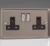 Classic 2-Gang 13A Double Pole Switched Socket with Metal Rockers (Pewter)