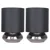 MiniSun Pair Of Black Chrome Touch Table Lamps With Black Shades