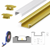 (15mm x 6.2mm) 2 Metre Recessed GoldBrass LED Profile P6-1 CW Clips, End Caps & Opal Cover