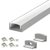 (15mm x 7mm) 2 Metre Surface Aluminium LED Profile P4-1 C_W Clips, End Caps & Opal Cover