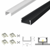 (15mm x 7mm) 2 Metre SurfaceRecessed Mounted Anthracite Grey LED Profile P4-1 CW Clips & Opal Cover