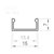 (15mm x 7mm) 2 Metre SurfaceRecessed Mounted GoldBrass LED Profile P4-1