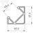(17.1mmx17.1mm)2 Metre Corner Mounted GoldBrass LED Profile