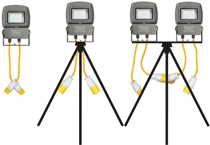 Nightsearcher NSESPROLINK100 Floodlight, 2 LED, 100 W, 10000 lm, IP65, 240V ac