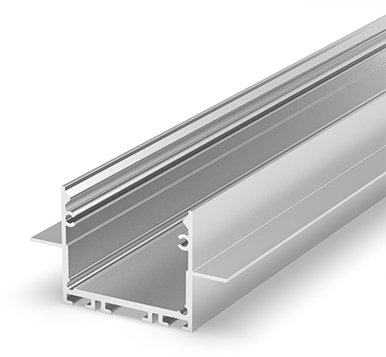 (31.4mm x 25mm) 1 Metre Architectural Silver Anodized LED Profile P22-2 for Plasterboard