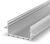 1 Metre Architectural Silver Anodized LED Profile (64mm x 25mm) P23-2 for Plasterboard