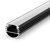 1 Metre Circular Black LED Profile P8 (14.6mm x 13.4mm) C/W Opal Cover
