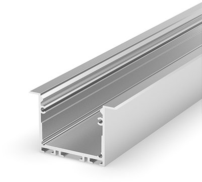 (41.4mm x 25mm) 1 Metre Recessed Silver Anodized LED Profile P22-1