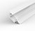 1 Metre Surface Mounted Corner White LED Profile P7 (31.87mm x 4mm) C/W Clear Cover