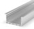 1 Metre Wide Recessed Silver LED Profile (58mm x 25mm) P23-1