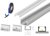 (11mm x 7mm) 2 Metre Surface Silver Anodized Aluminium LED Profile P4-2 C/W Clips, End Caps &amp; Cl
