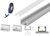 (11mm x 7mm) 2 Metre Surface Silver Anodized Aluminium LED Profile P4-2 C/W Clips, End Caps &amp; Op