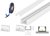 (11mm x 7mm) 2 Metre Surface White Aluminium LED Profile P4-2 C/W Clips, End Caps &amp; Opal Cover