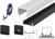 (15mm x 4mm) 2 Metre Surface Black Low-Profile LED Profile P4-3 C/W Clips, End Caps &amp; Opal Cover