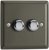 2 Gang 2-Way Push-on Push-off Classic Dimmer suitable for 1-10 LEDs (Graphite 21)