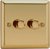 2 Gang 2-Way Push-on Push-off Classic Dimmer suitable for 1-10 LEDs (Victorian Brass)