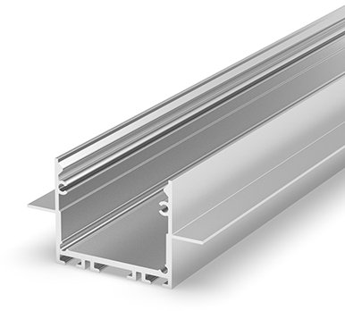(31.4mm x 25mm) 2 Metre Architectural Silver Anodized LED Profile P22-2 for Plasterboard