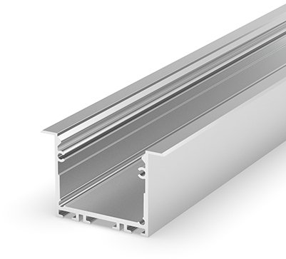 (41.4mm x 25mm) 2 Metre Recessed Silver Anodized LED Profile P22-1