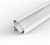2 Metre Surface/Recessed Corner White LED Profile P3 (17mm x 17mm) C/W Clear Cover