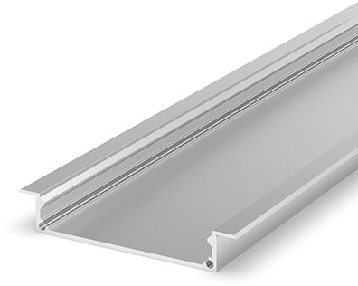 (48.4mm x 9.2mm) 2 Metre Recessed Aluminium LED Profile Silver Anodized P21-1