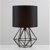MiniSun Angus Geometric Satin Black Base Table Lamp Black Shade