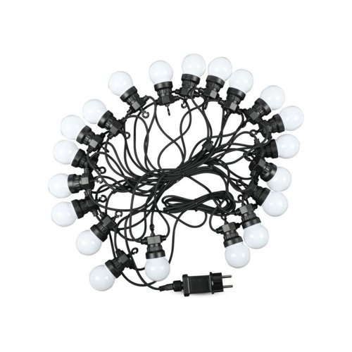 V-Tac IP44 LED Festoon String Light 10 Metres with 20 x 0.5w Filament LED Bulbs Daylight (EU Plug) This is a Product image