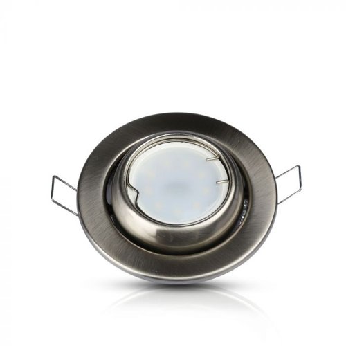 V-Tac 45 Degree Tilt Inclination Round Shaped GU10 Bulb Holder in Satin Nickel (VT-780) This is a Product image